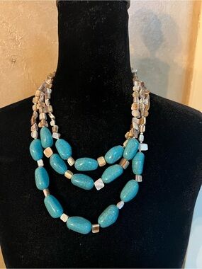 Turquoise Multi-Strand Beaded Necklace - Stylish Women's Jewelry